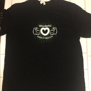 Brand new (keep it healthy) size L black tee shirt